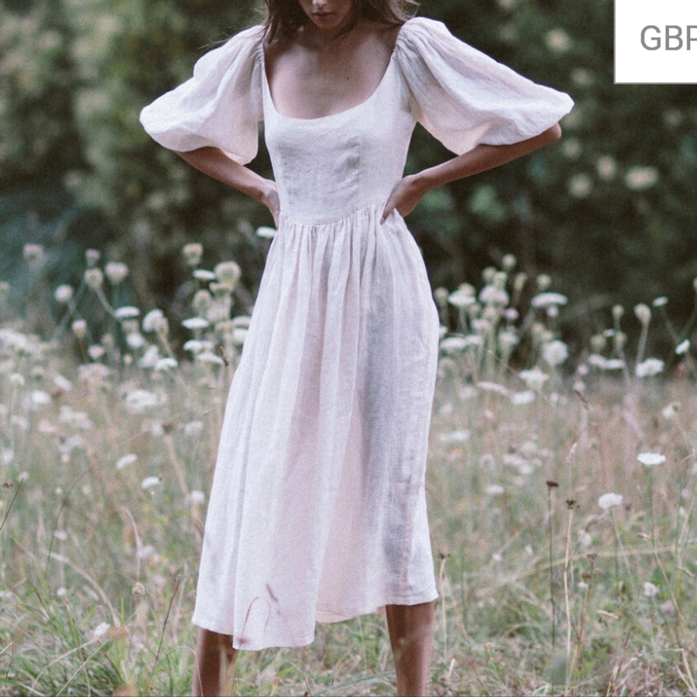Elegant Cream Midi Dress